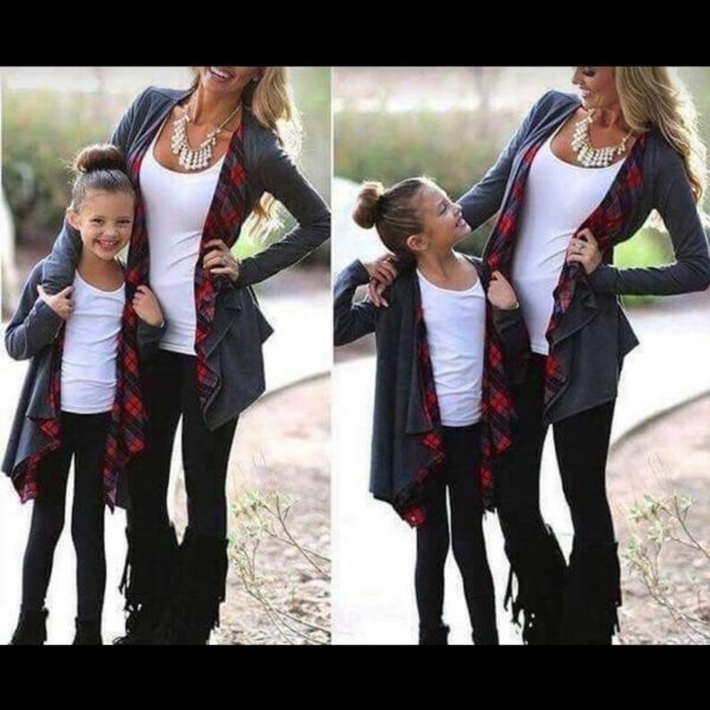 Gray & Plaid Cardigan